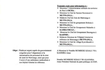 Santé à Beni : la NSCC saisit Jonas Kasimba pour accélérer la mécanisation des professionnels de santé