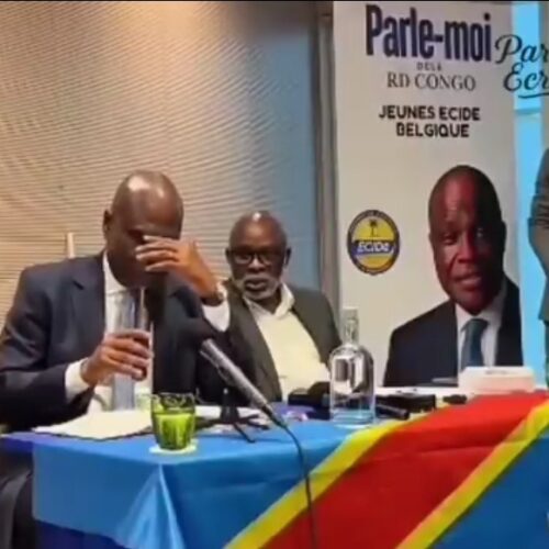 Martin Fayulu ému aux larmes lors d&rsquo;une rencontre avec les jeunes de l&rsquo;ECiDé à Bruxelles
