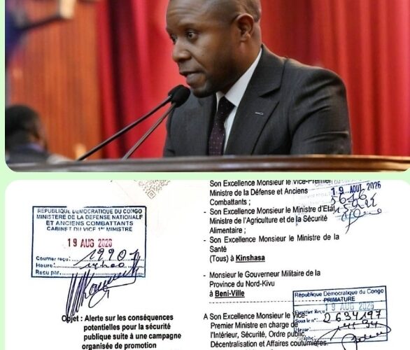 Nord-Kivu : auprès du VPM de l’Intérieur, le député national Carly Nzanzu Kasivita exige la suspension de la campagne de promotion du cannabis médical